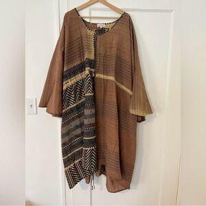 Elegant Brown and Black Women's Tunic
